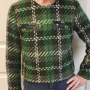 Chadwick wool blend crop tweed jacket sz 2P